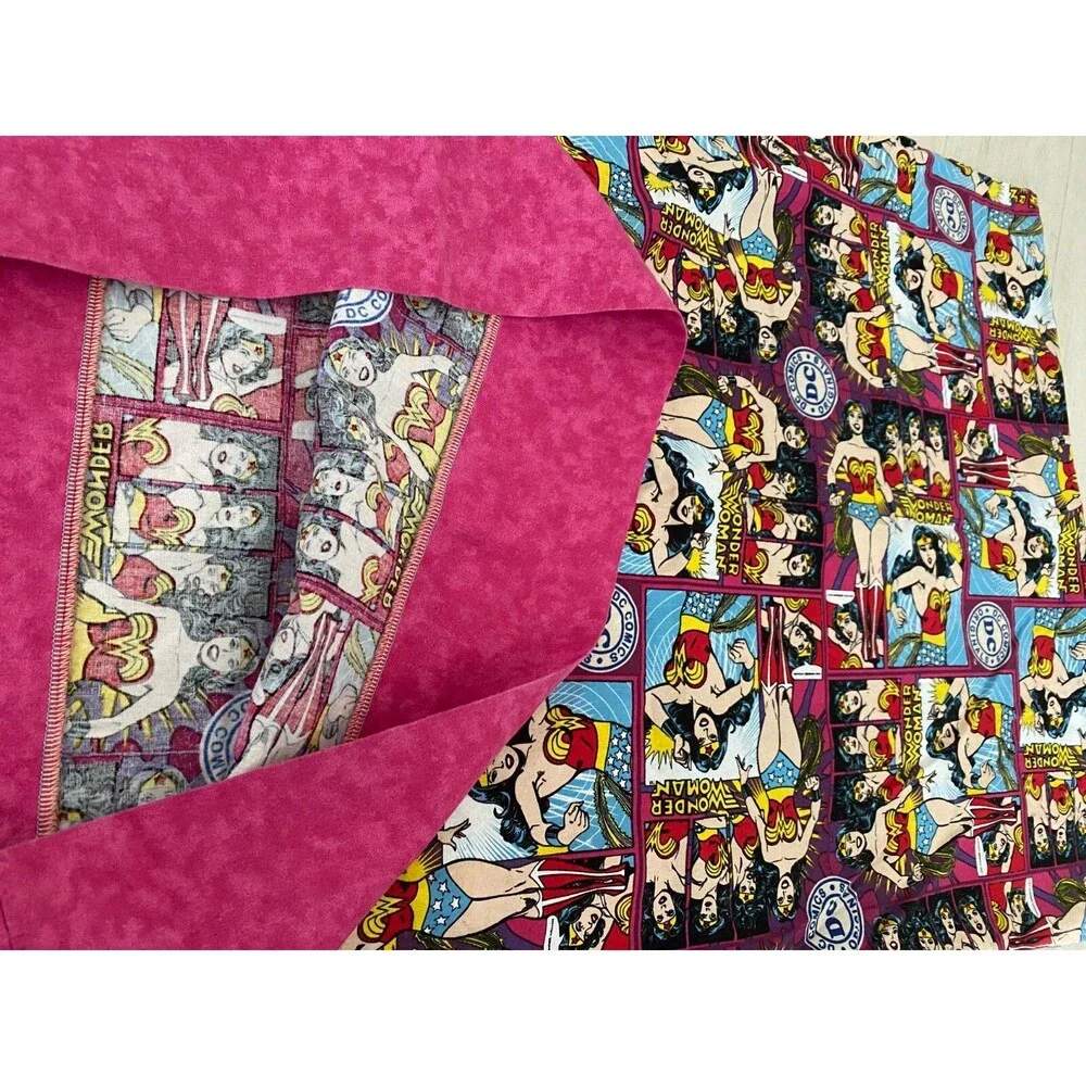 WONDER WOMAN DC Comics Standard Pillowcase PINK Superhero Bedding Cotton Stars